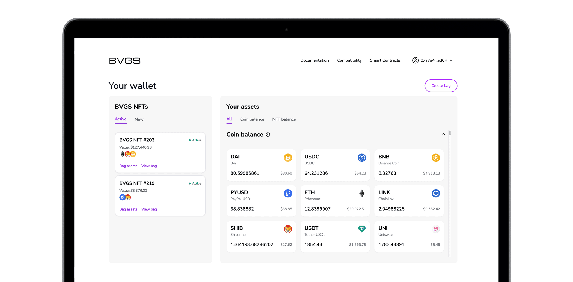 BVGS portfolio interface preview